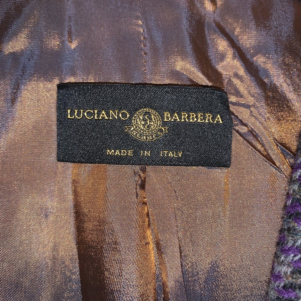 Luciano Barbera Made In Italy Wool Houndstooth Blazer Size  IT 46/ US 10 - Picture 6 of 9